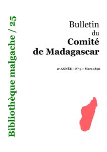 Bulletin du Comité de Madagascar — 2e année, no 3 (mars 1896), couverture du livre