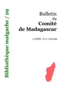 (Microsoft Word – 29 – Bulletin du Comit351 de Madagascar – 1896-4.doc), couverture du livre