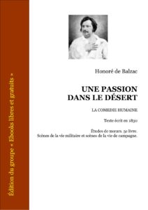 Une passion dans le désert, couverture du livre