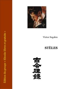 Stèles, couverture du livre