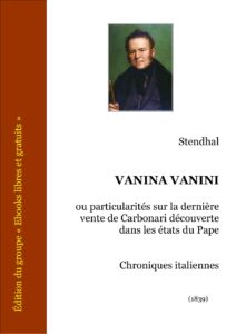 Vanina Vanini, couverture du livre
