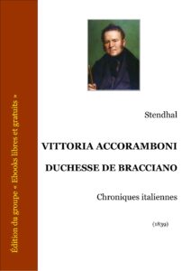 Vittoria Accoramboni, duchesse de Bracciano, couverture du livre