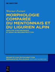 Morphologie comparée du mentonnais et du ligurien alpin, couverture du livre