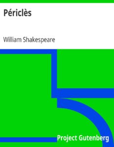 Périclès / Tragédie, couverture du livre