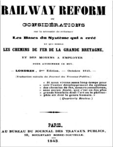 Railway Reform / ou considérations sur la nécessité de réformer les bases du système qui a créé et qui dirige les chemins de fer de la Grande Bretagne, et des moyens à employer pour atteindre ce but., couverture du livre