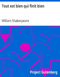 Tout est bien qui finit bien, couverture du livre