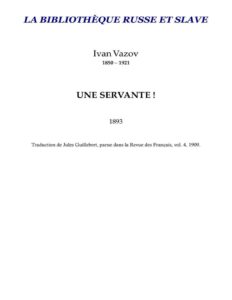 Une servante !, couverture du livre