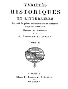 Variétés Historiques et Littéraires (02/10) / Recueil de pièces volantes rares et curieuses en prose et en vers, couverture du livre