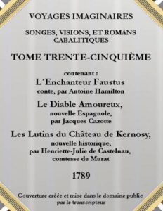 Voyages imaginaires, songes, visions et romans cabalistiques. Tome 35., couverture du livre