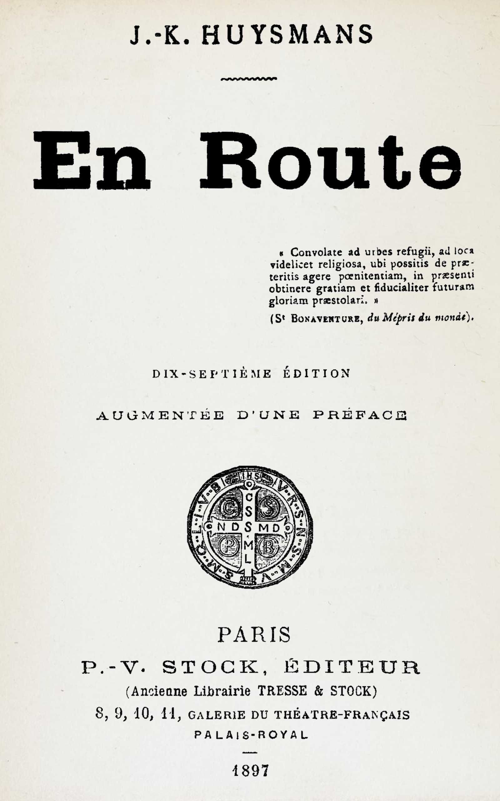 En route de J.-K. Huysmans, couverture du livre
