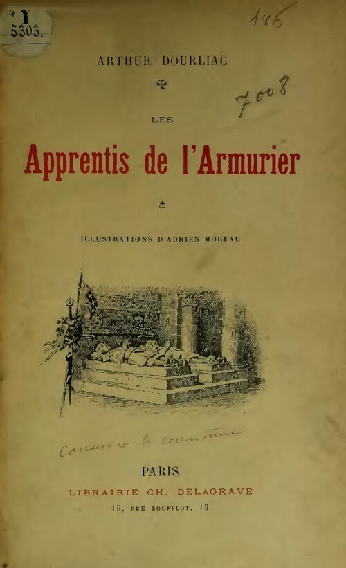 Les Apprentis de l’armurier d’Arthur Dourliac, couverture du livre