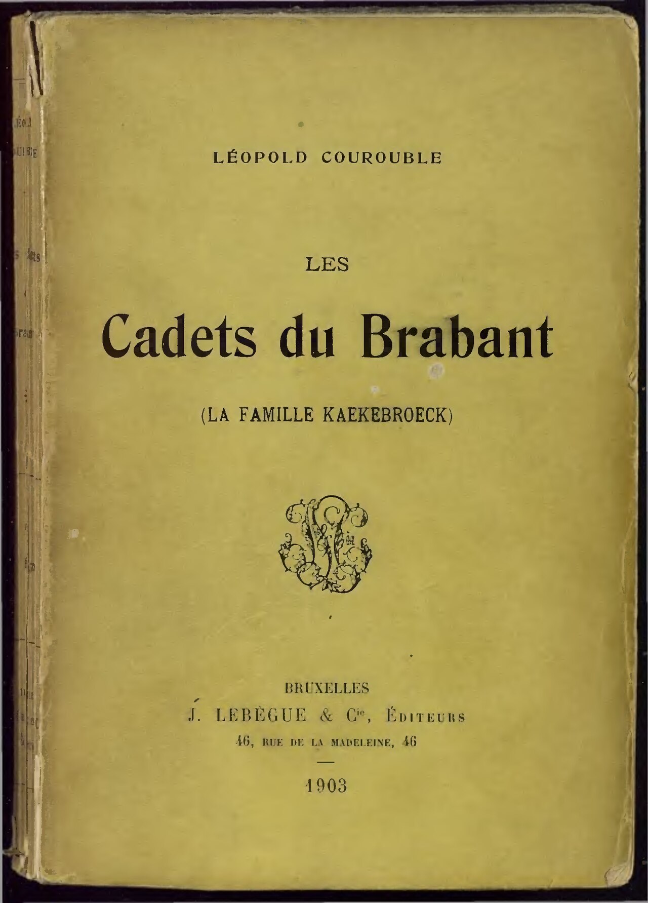 Les Cadets du Brabant de Léopold Courouble, couverture du livre