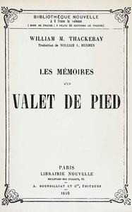 Les mémoires d'un valet de pied de William Makepeace Thackeray, couverture du livre