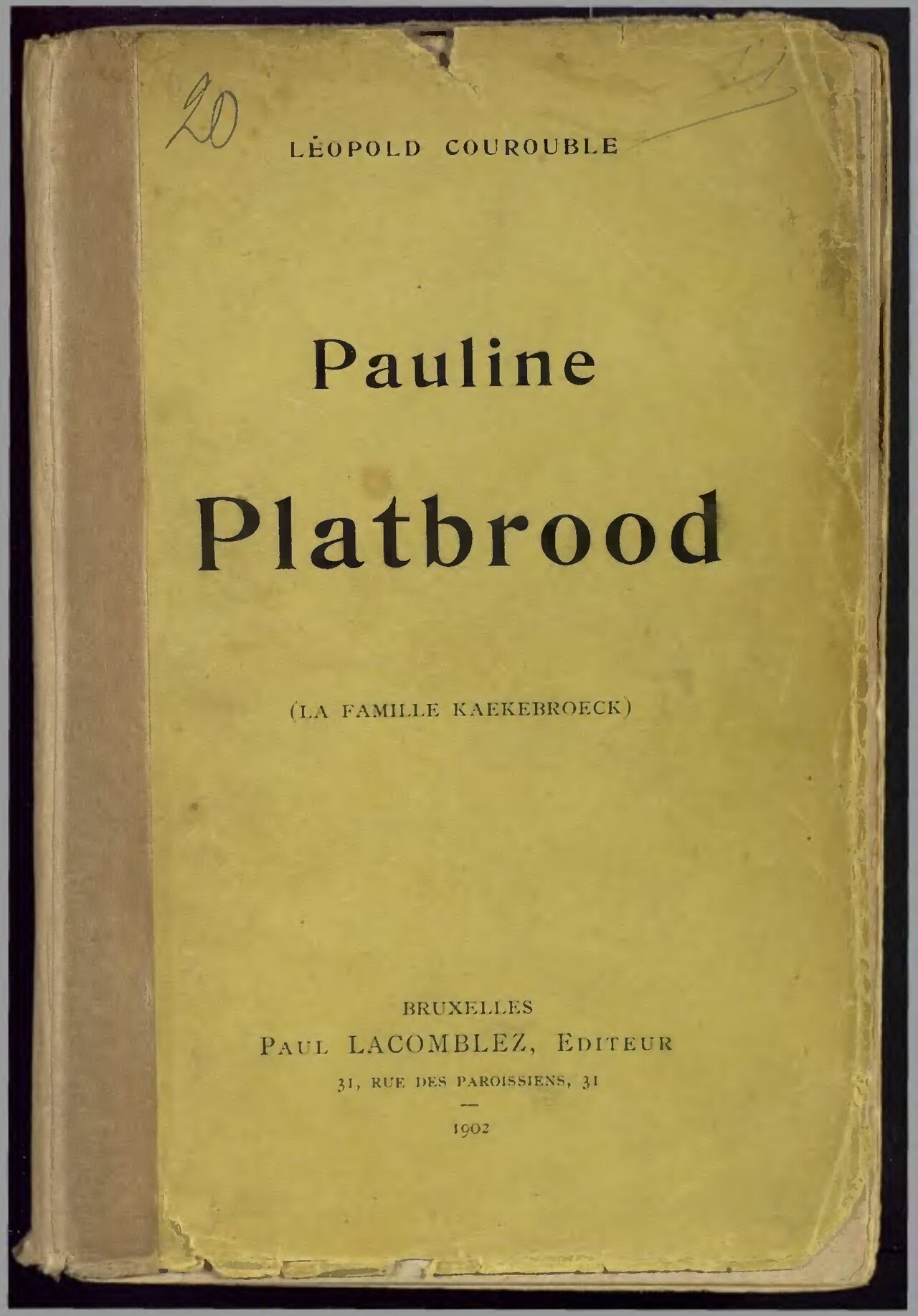 Pauline Platbrood de Léopold Courouble, couverture du livre