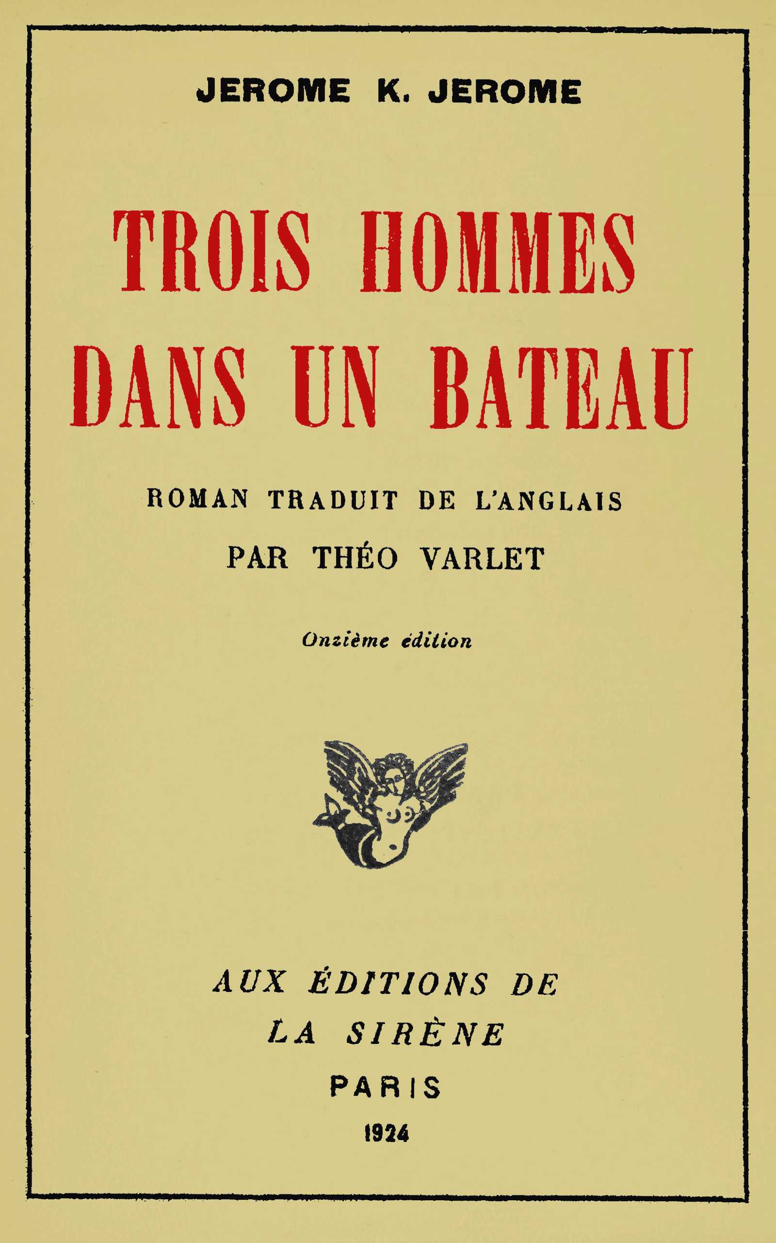 Trois Hommes Dans Un Bateau de Jerome K. Jerome, couverture du livre