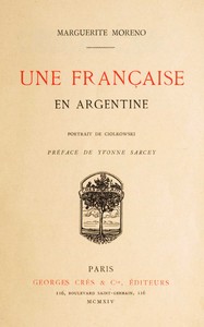 Une Française en Argentine de Marguerite Moreno, couverture du livre