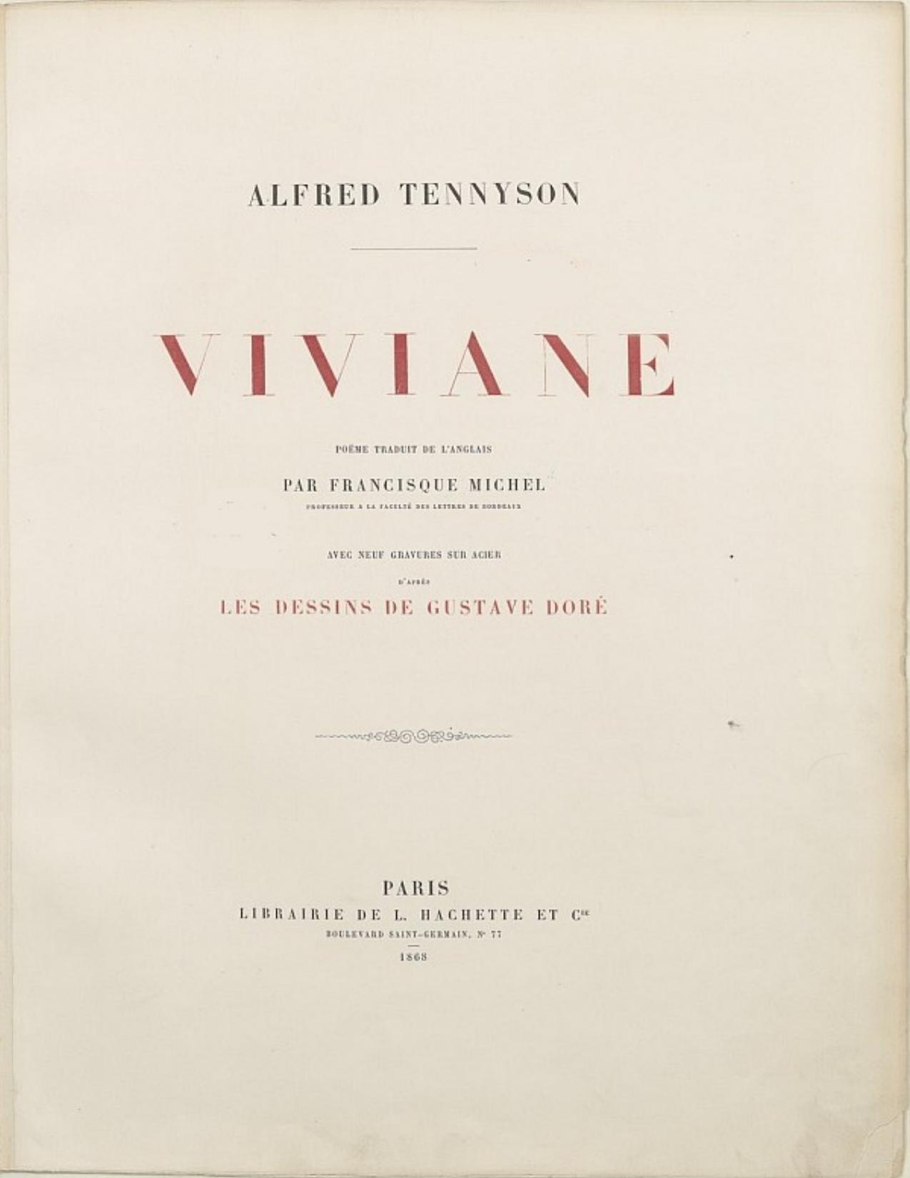 Viviane de Baron Alfred Tennyson Tennyson, couverture du livre