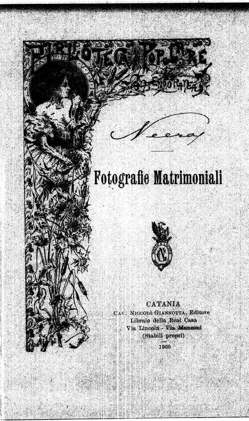 Fotografie matrimoniali di Neera, copertina del libro