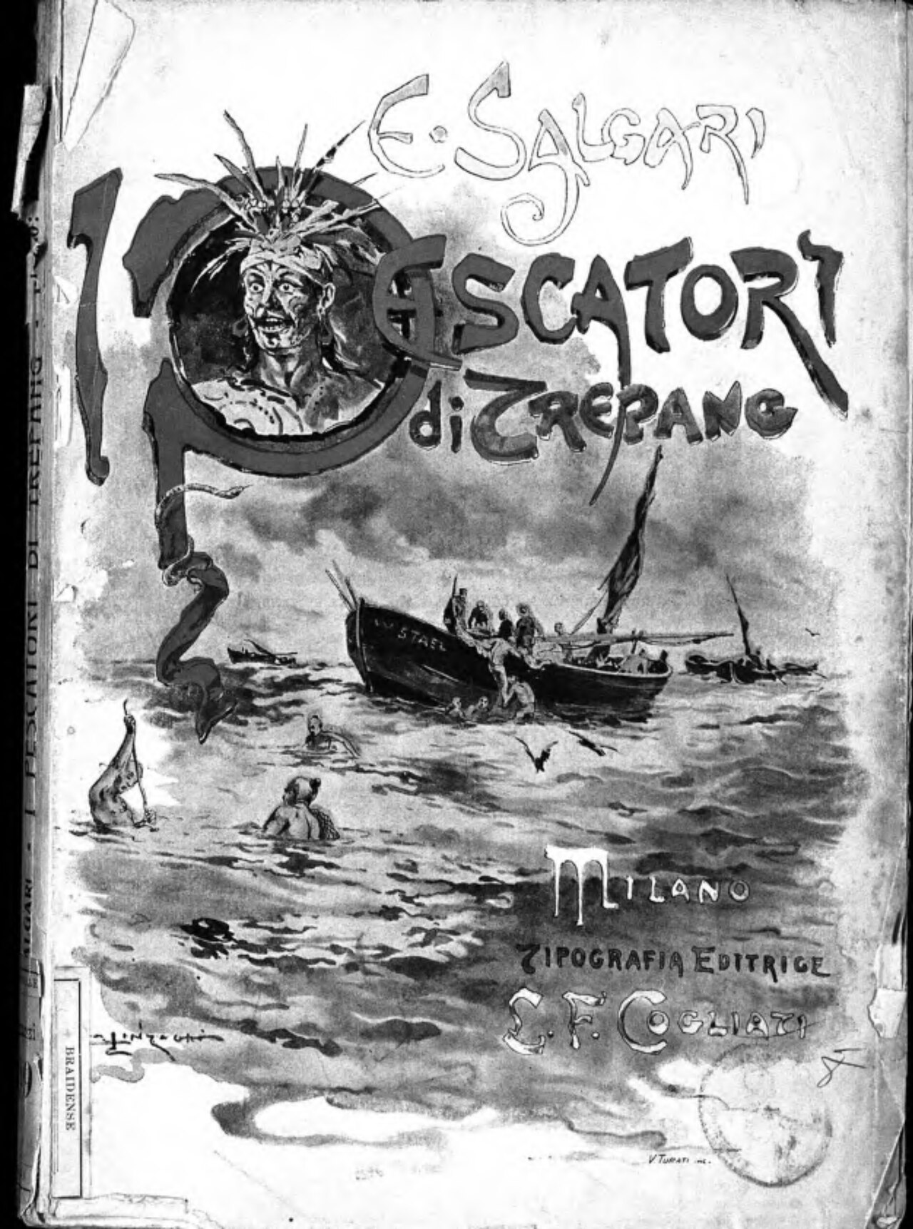 I pescatori di trepang di Emilio Salgari, copertina del libro