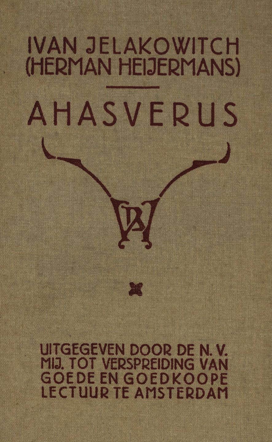 Ahasverus van Herman Heijermans, boekomslag