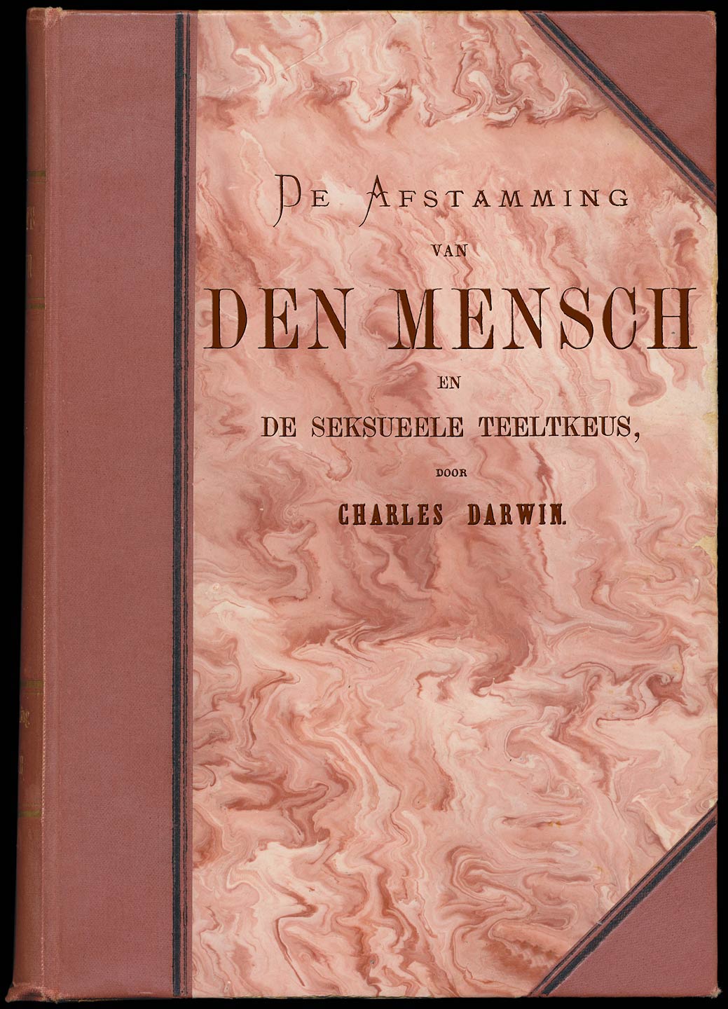 De afstamming van den mensch en de seksueele teeltkeus, deel 2 (van 2) van Charles Darwin, boekomslag