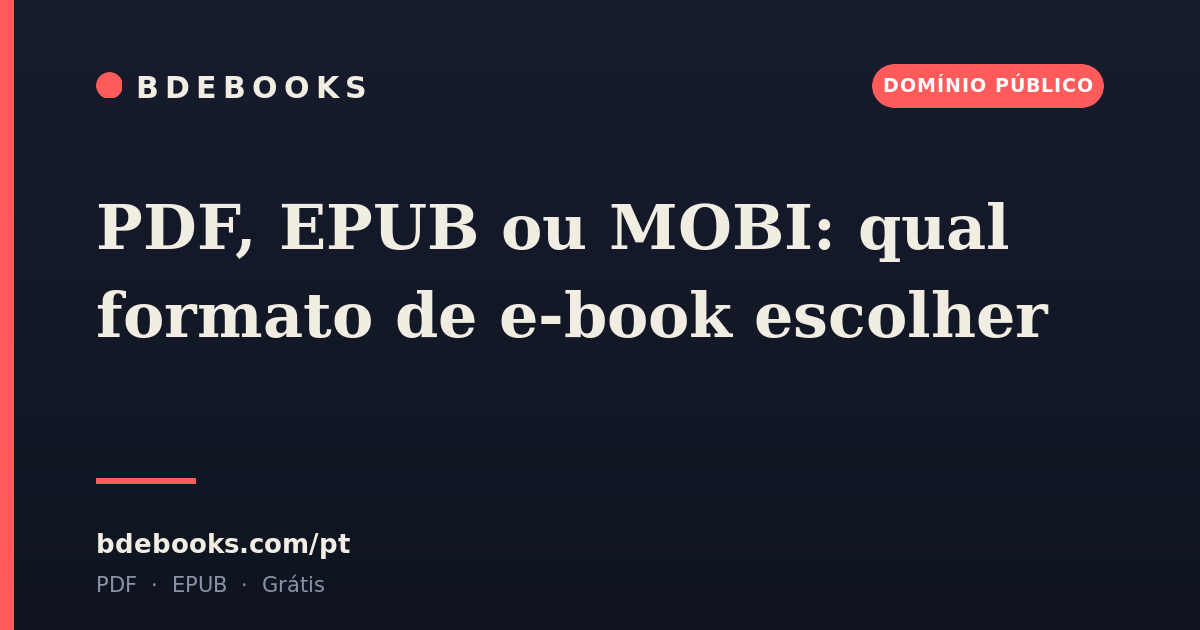 PDF, EPUB ou MOBI: qual formato de e-book escolher