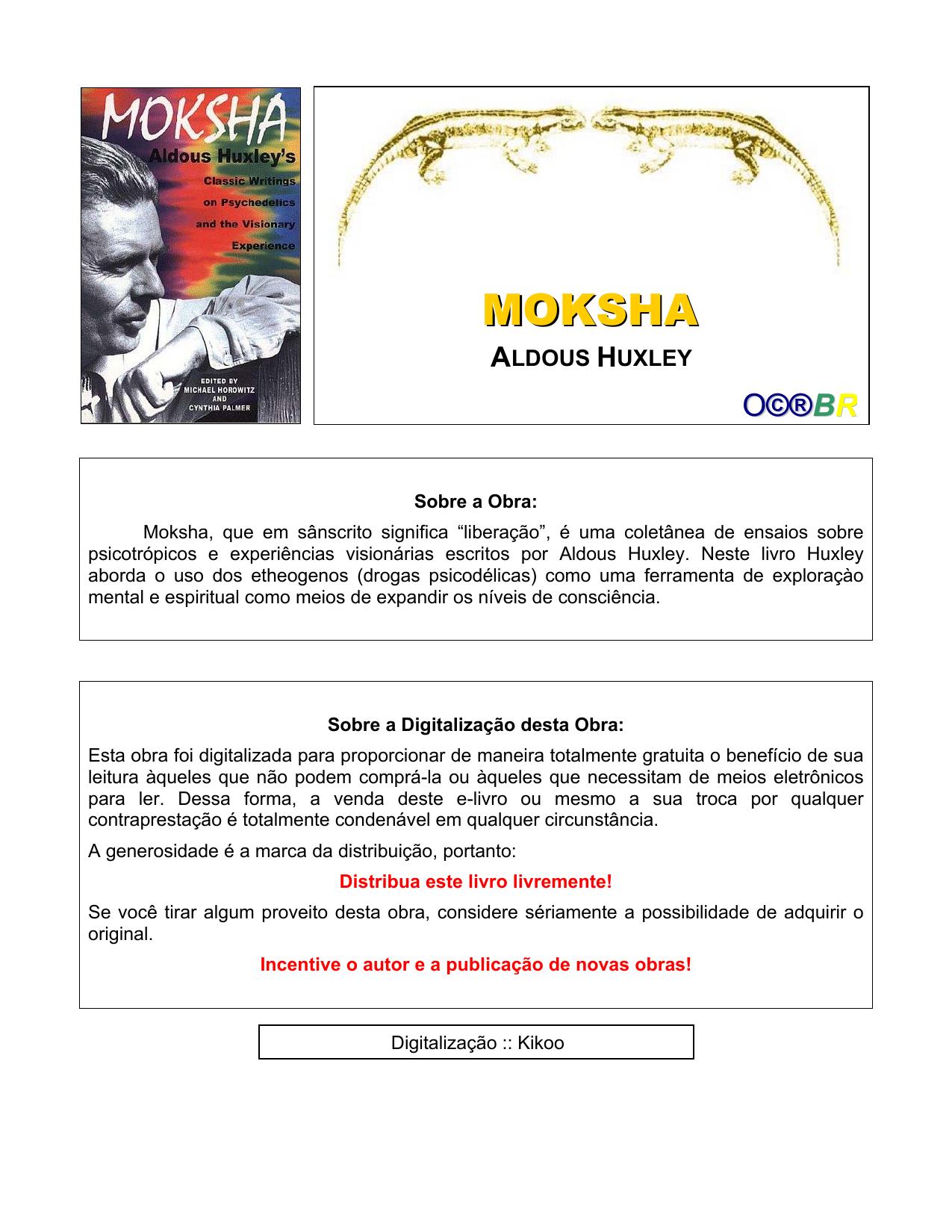 Moksha Textos Sobre Psicodelicos E A Experiencia Visionaria 785 1