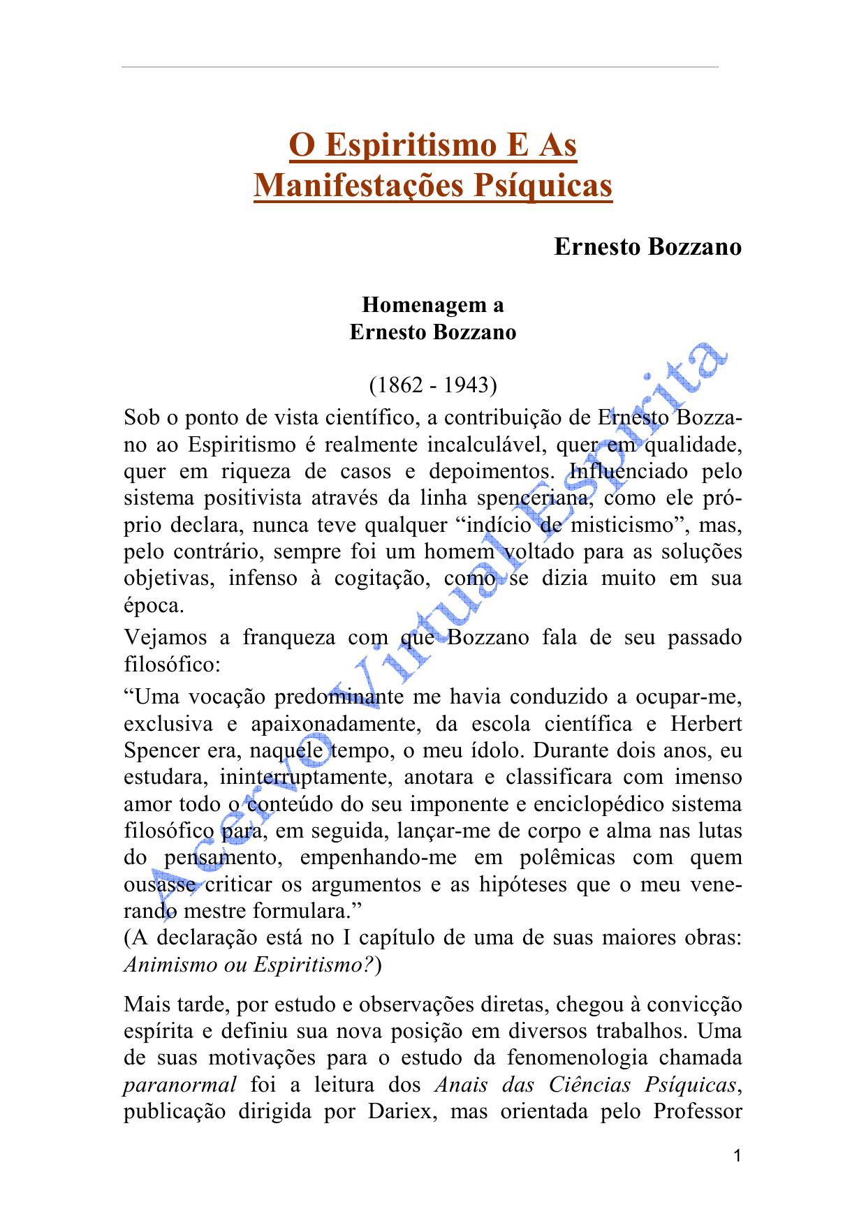 O Espiritismo E As Manifestacoes Psiquicas 2912