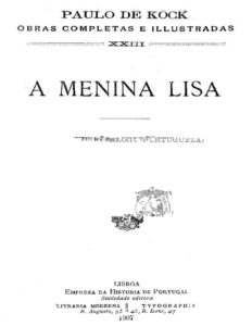 A Menina Lisa by Paul de Kock, book cover