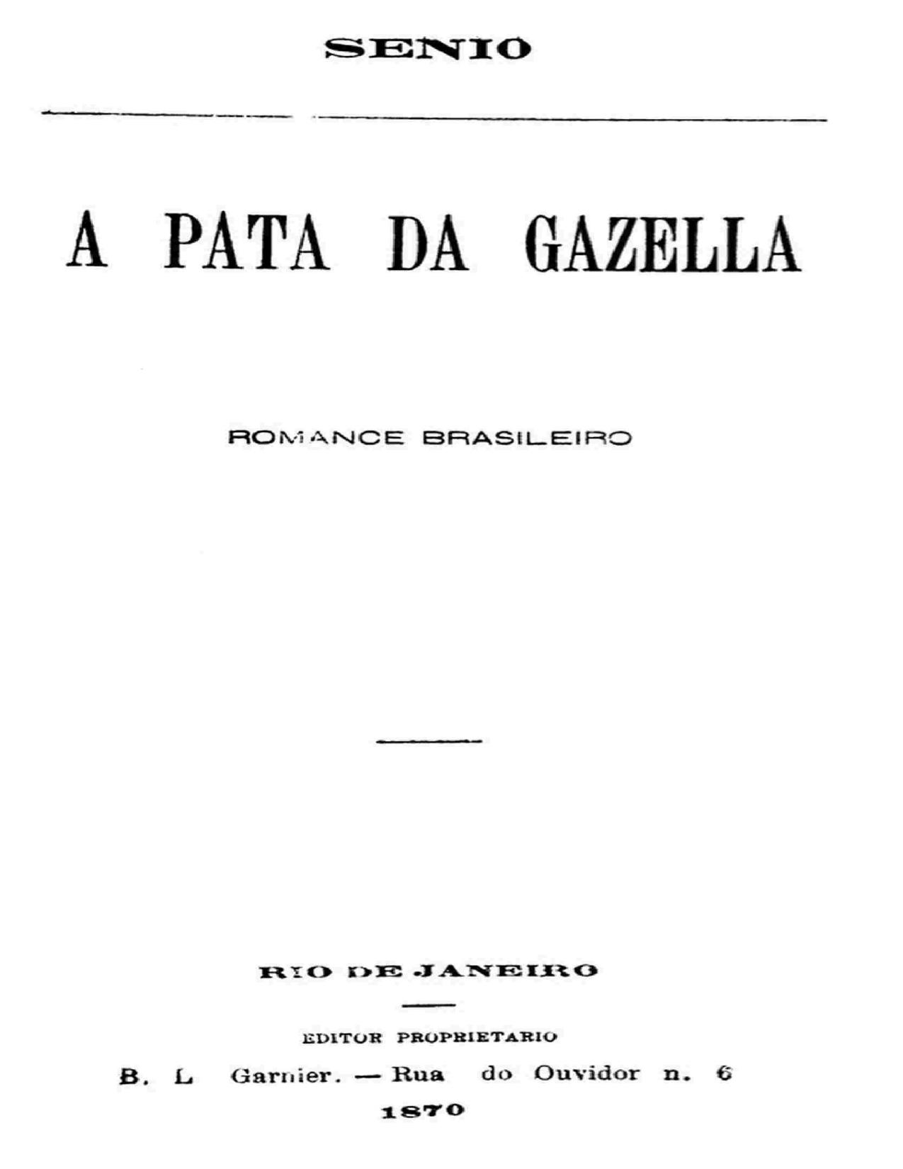 Capa do livro A Pata da Gazela, de José de Alencar