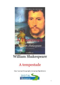 Capa do livro A Tempestade, de William Shakespeare