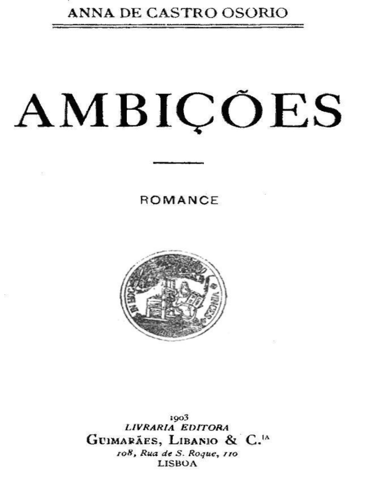 Capa do livro Ambições, de Ana de Castro Osório