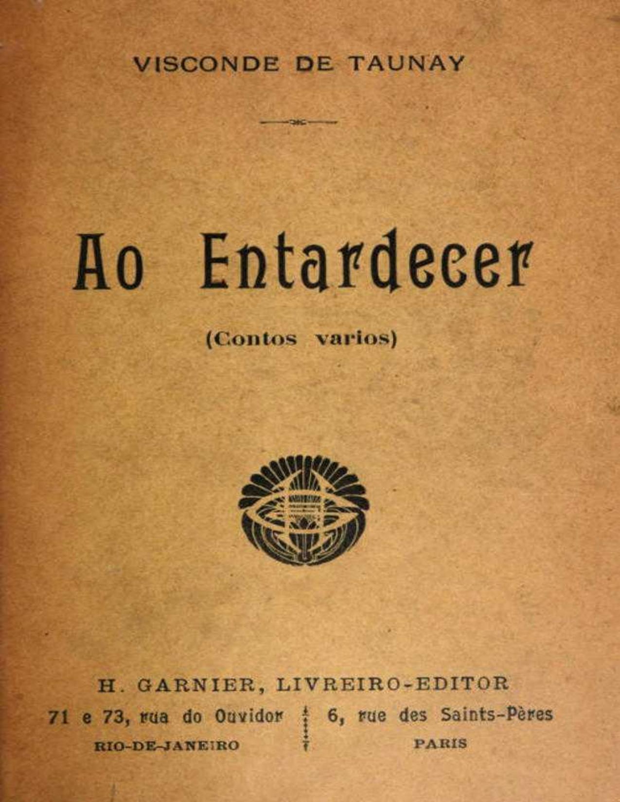 Capa do livro Ao Entardecer, de Visconde de Taunay