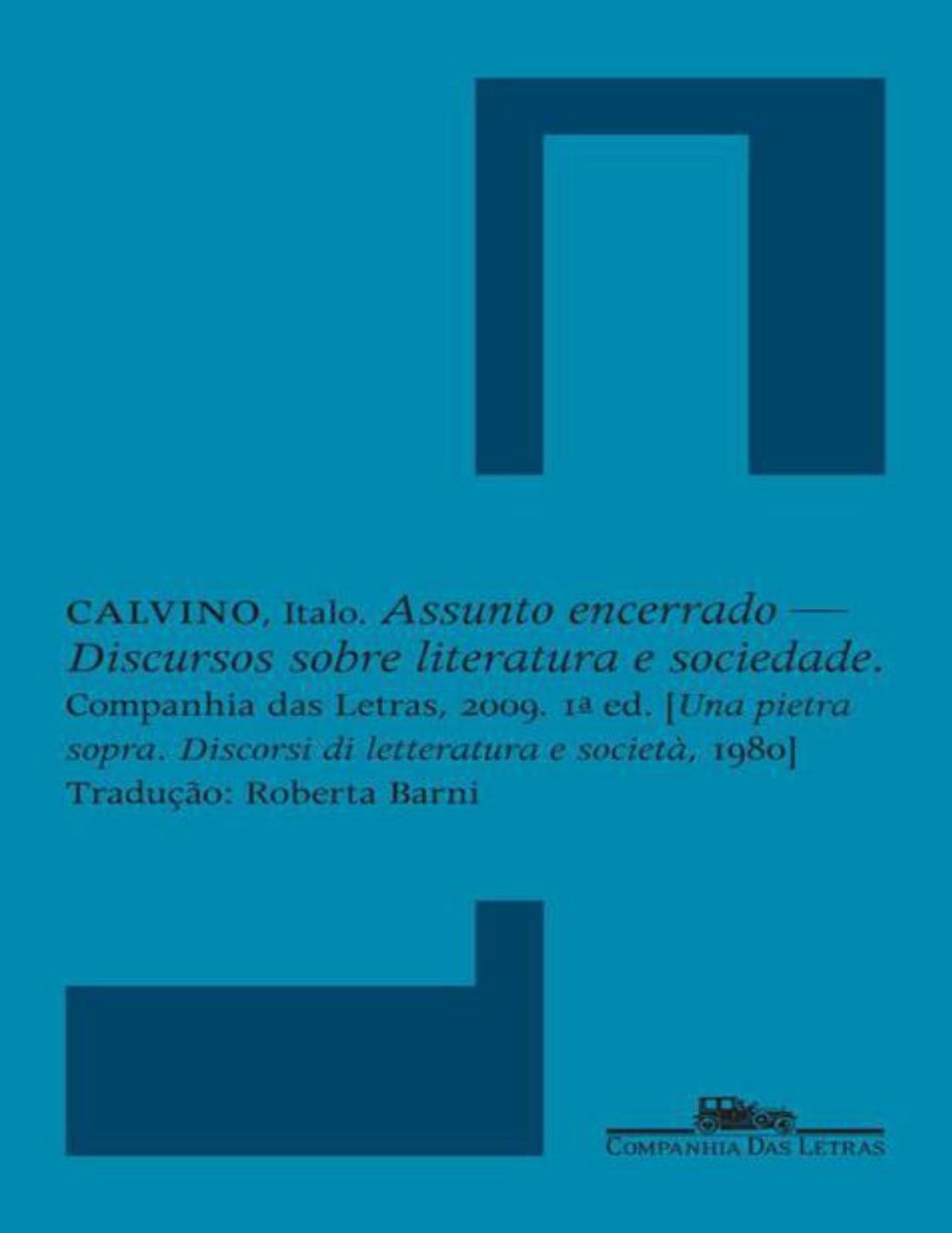 Capa do livro Assunto Encerrado, de Italo Calvino