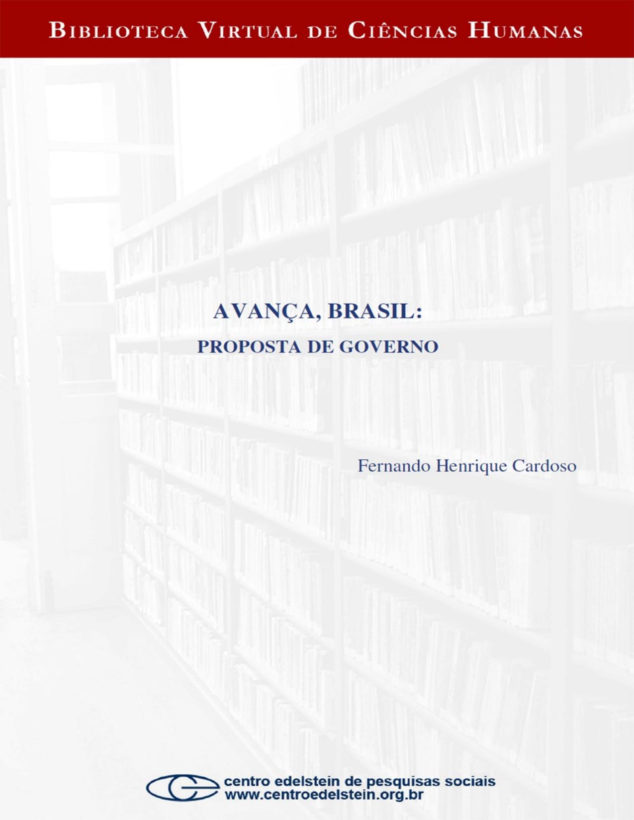 Capa do livro Avança, Brasil: proposta de governo, de Fernando Henrique Cardoso