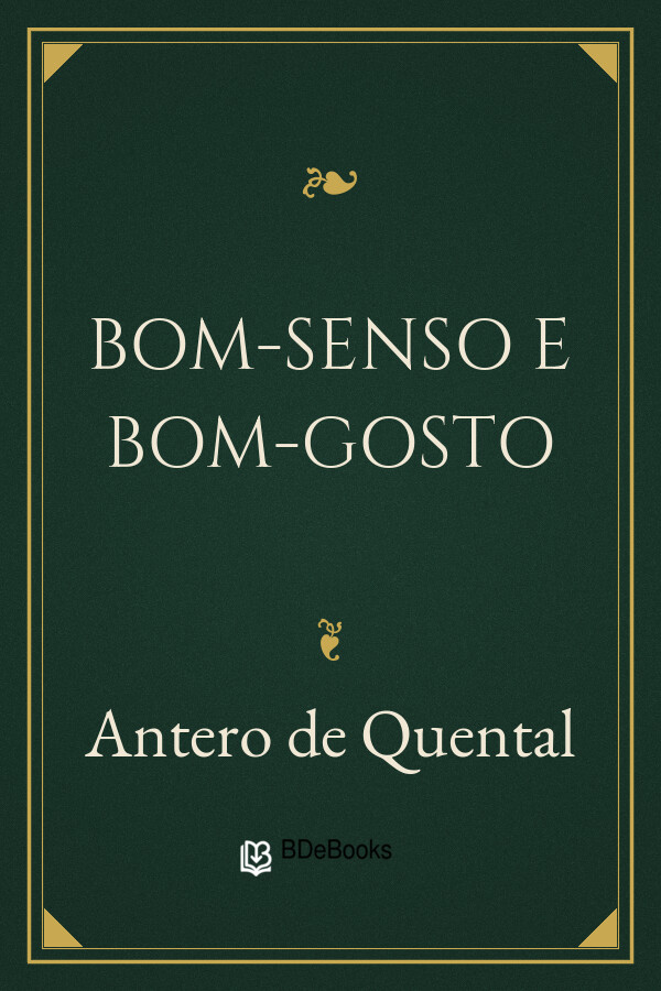 Capa do livro Bom-senso e bom-gosto, de Antero de Quental
