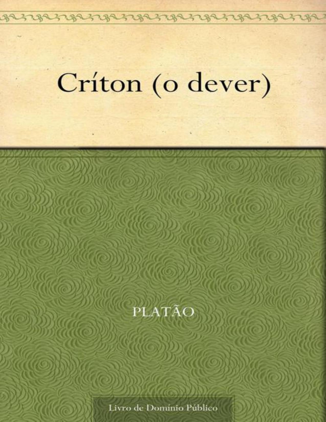 Capa do livro Críton, de Platão