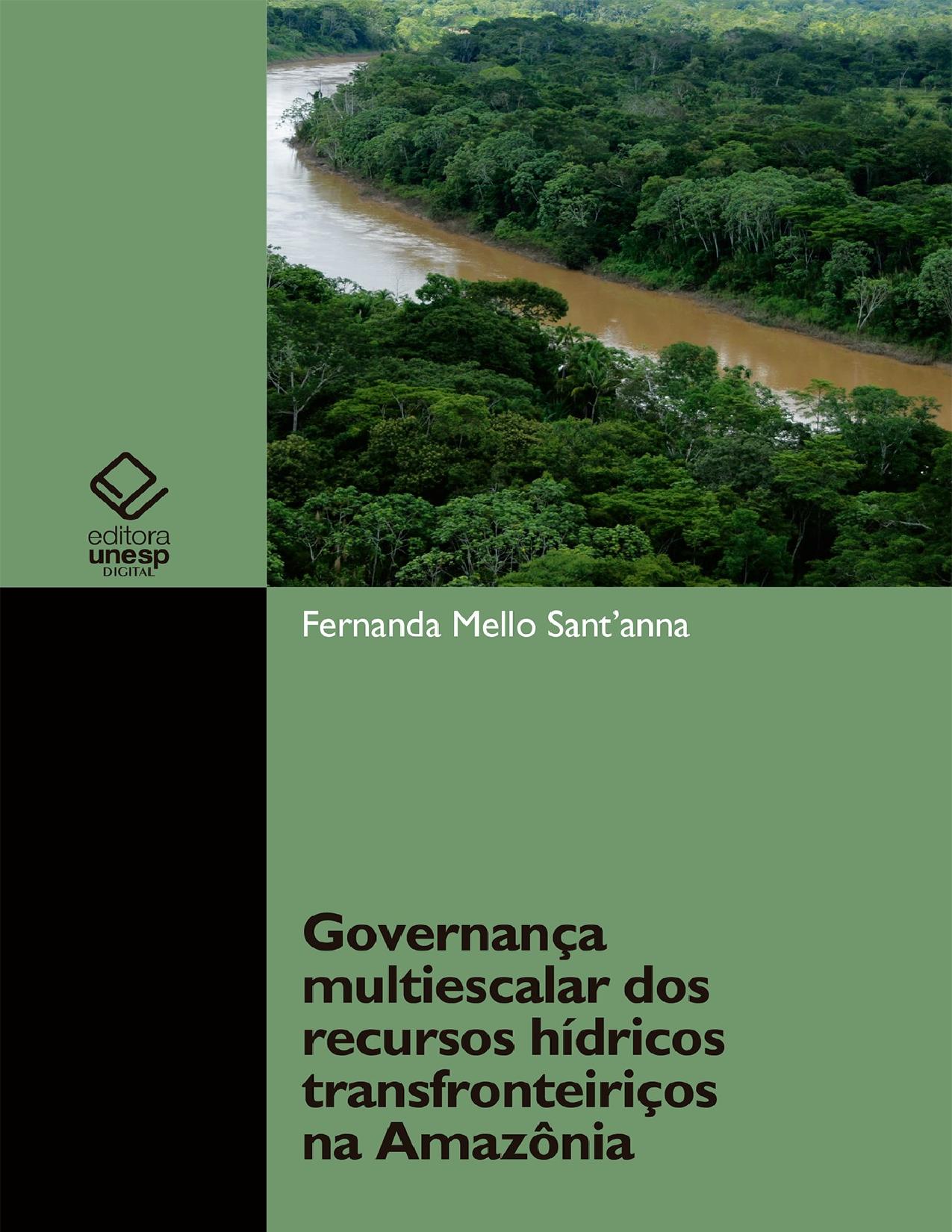Capa do livro Governança multiescalar dos recursos hídricos transfronteiriços na Amazônia, de Fernanda Mello Sant'anna