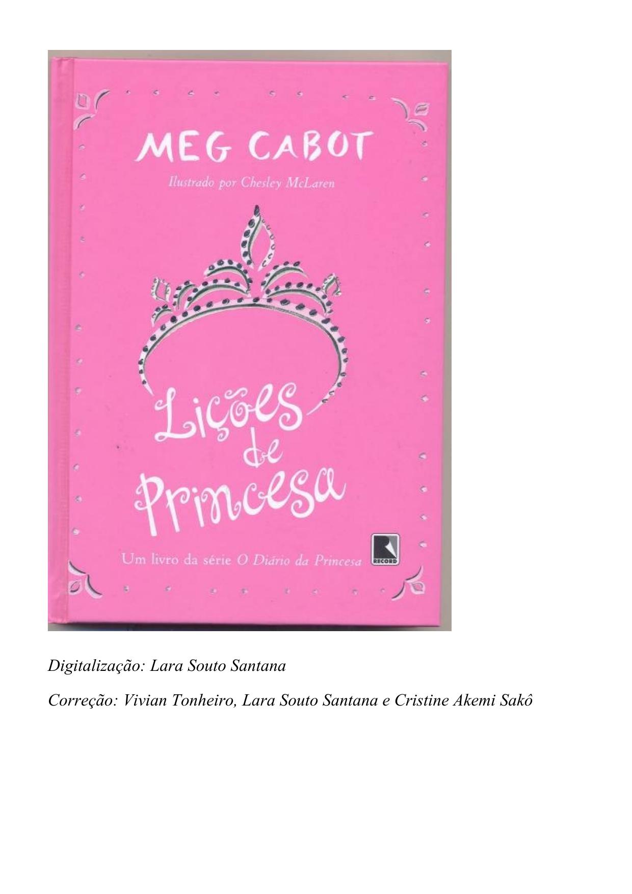 Capa do livro Lições de Princesa, de Meg Cabot