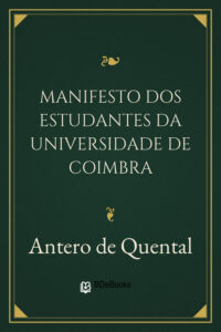 Capa do livro Manifesto dos Estudantes da Universidade de Coimbra, de Antero de Quental
