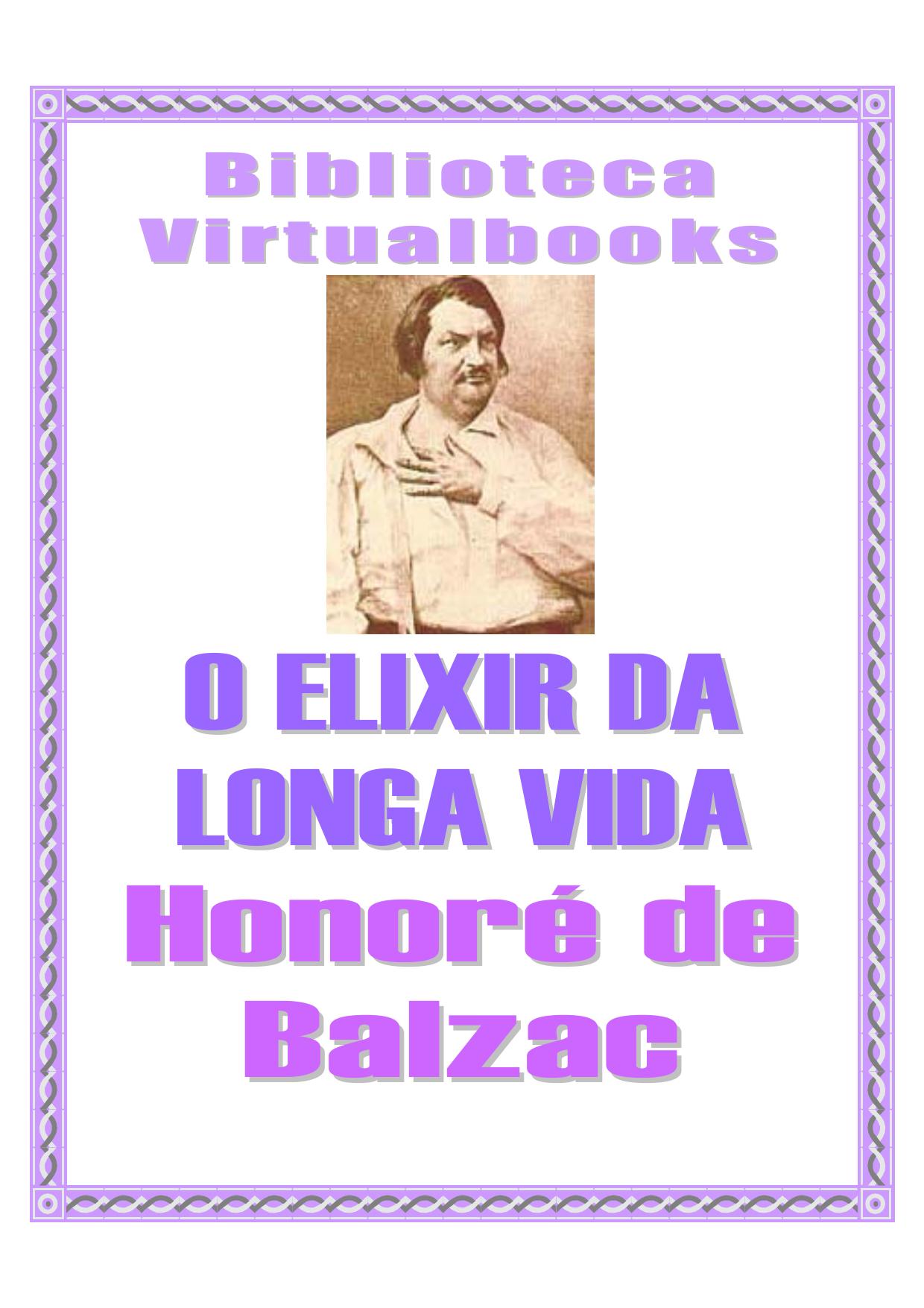 Capa do livro O Elixir da Longa Vida, de Honoré de Balzac