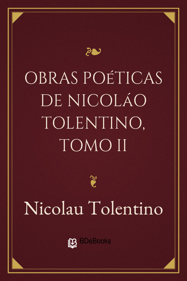 Capa do livro Obras Poéticas de Nicoláo Tolentino, Tomo II, de Nicolau Tolentino
