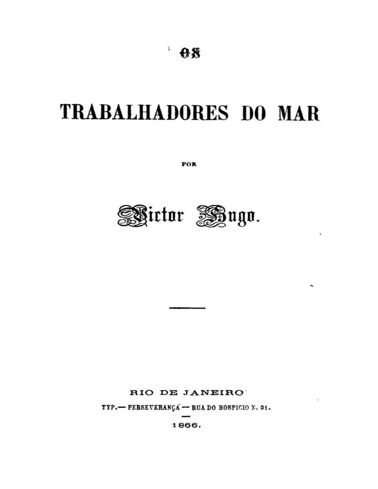 Capa do livro Os Trabalhadores do Mar, de Victor Hugo