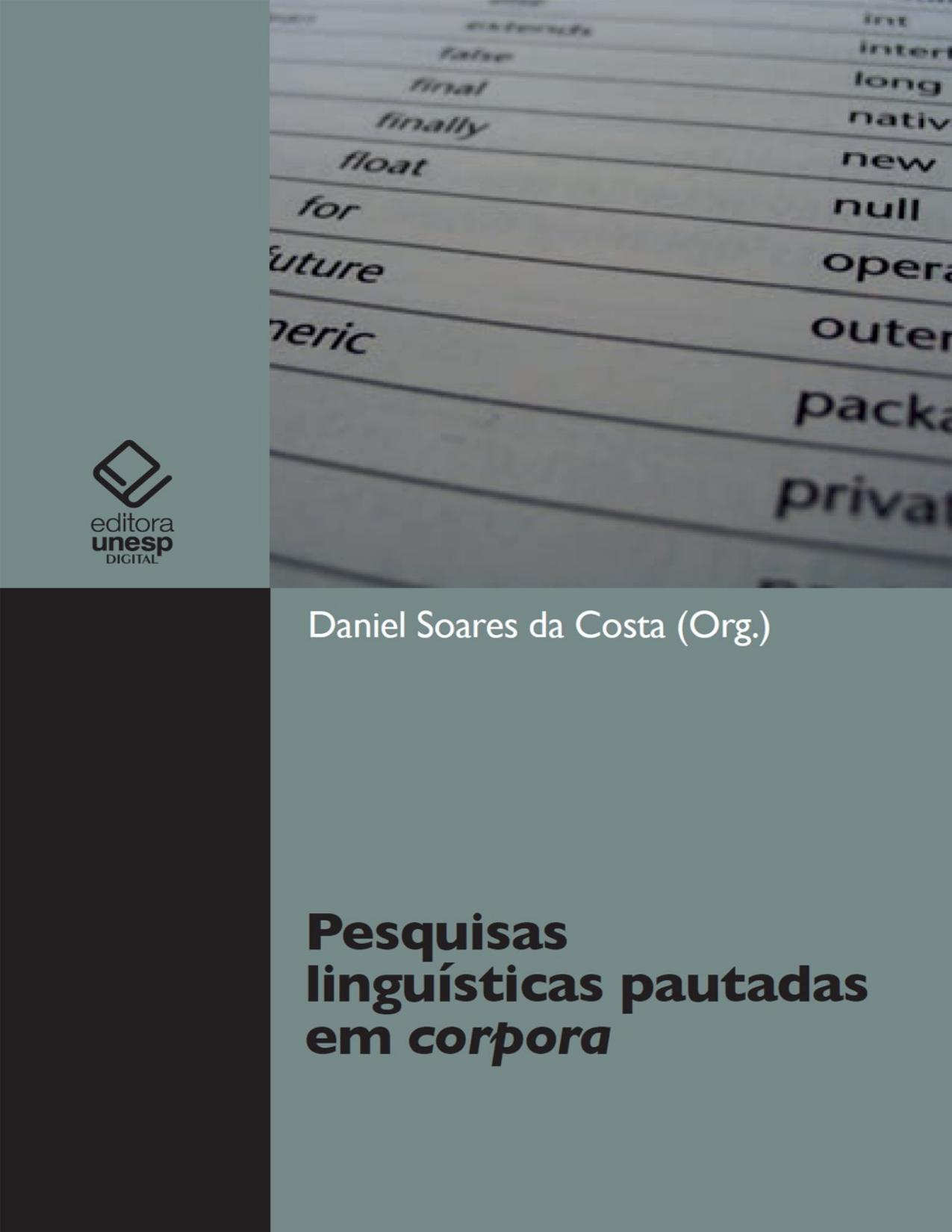 Capa do livro Pesquisas linguísticas pautadas em corpora, de Daniel Soares da Costa