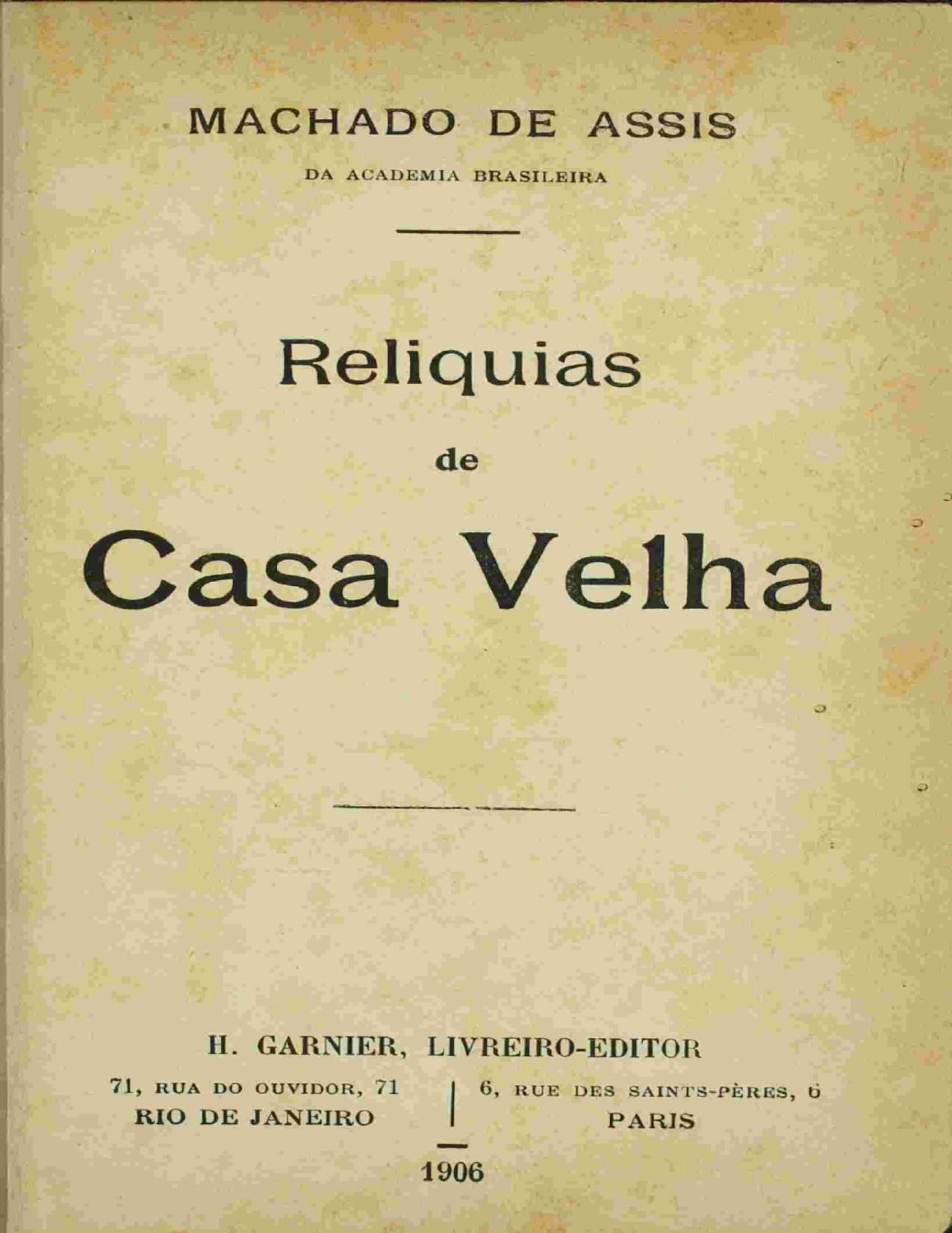 Capa do livro Relíquias de Casa Velha, de Machado de Assis