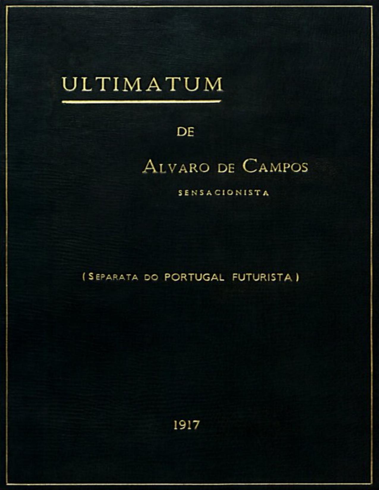 Capa do livro Ultimatum, de Fernando Pessoa