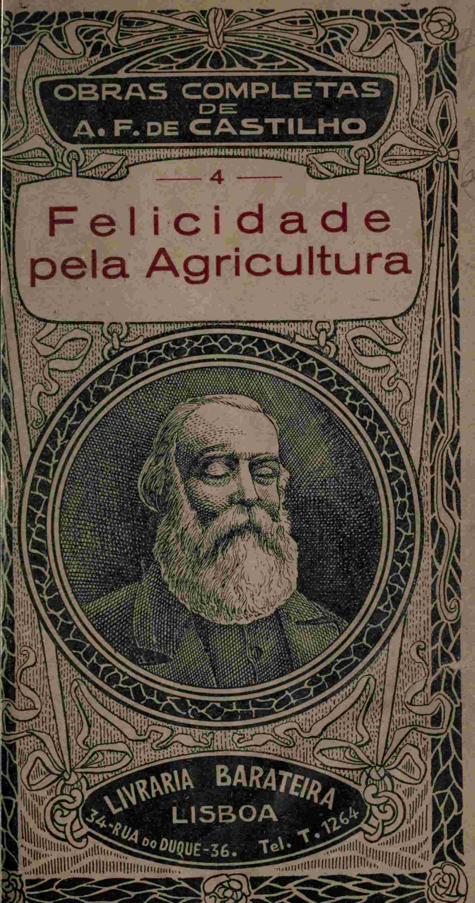 Felicidade pela Agricultura (Vol. I) de António Feliciano de Castilho, capa do livro