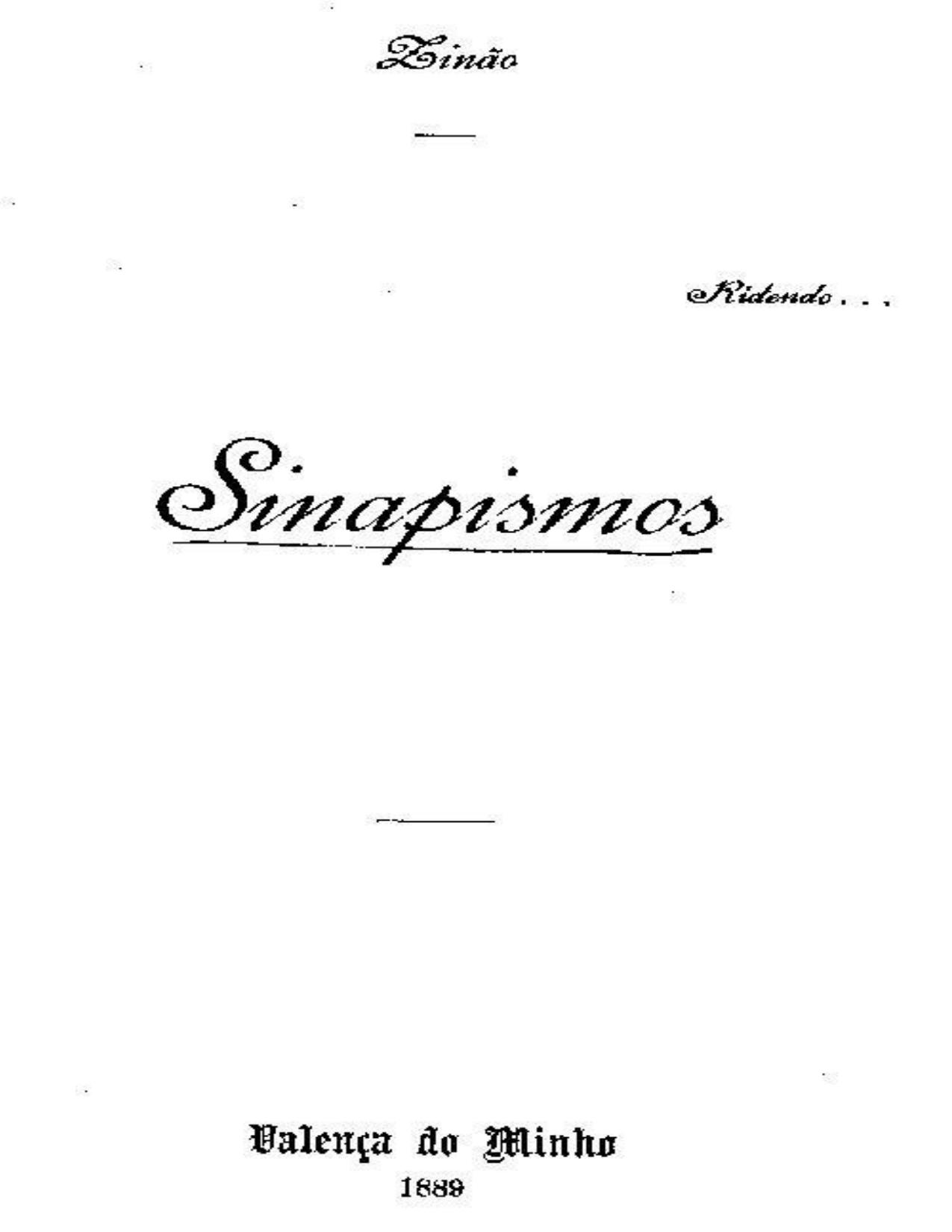 Sinapismos de Francisco Pires Zinão, capa do livro