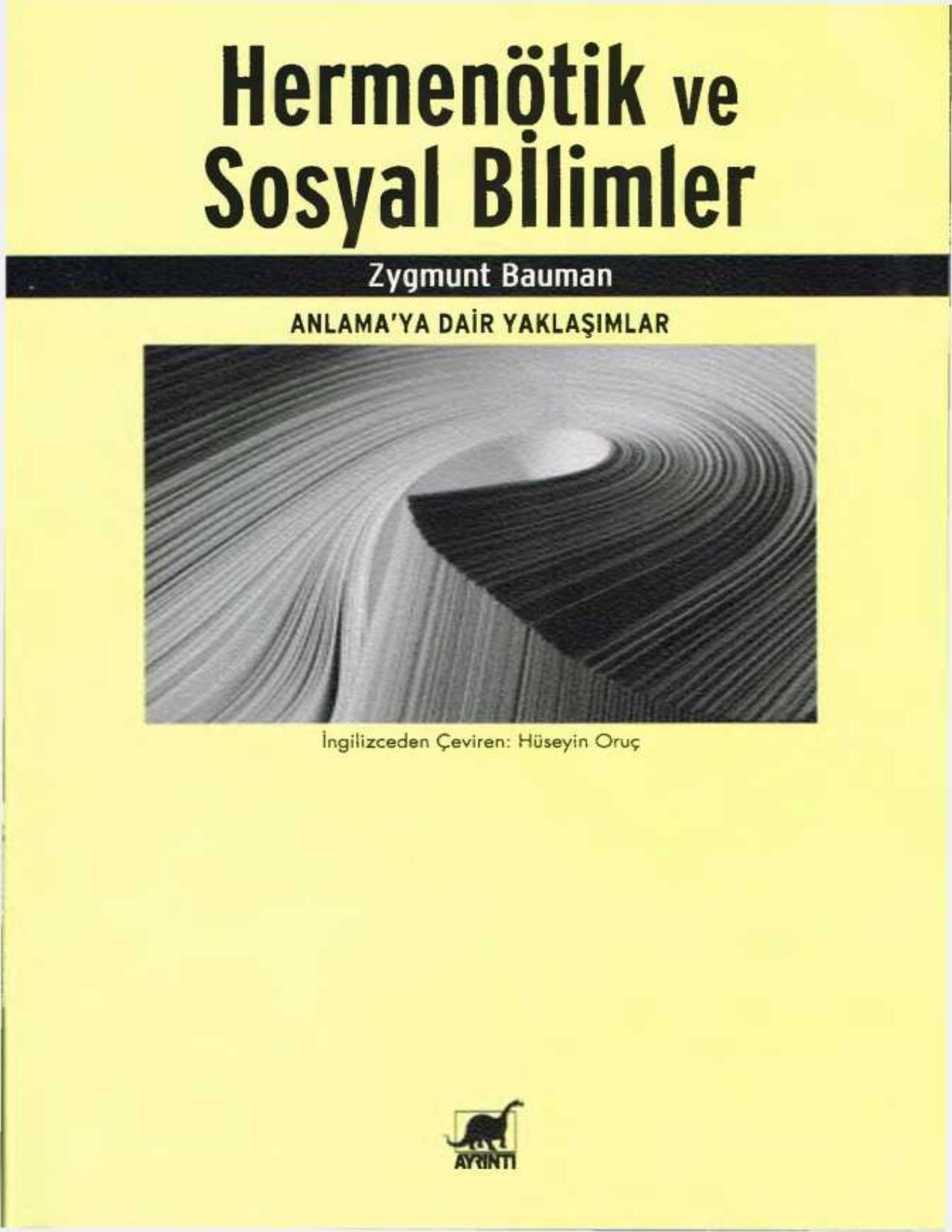 Hermenötik ve Sosyal Bilimler - Zygmunt Bauman