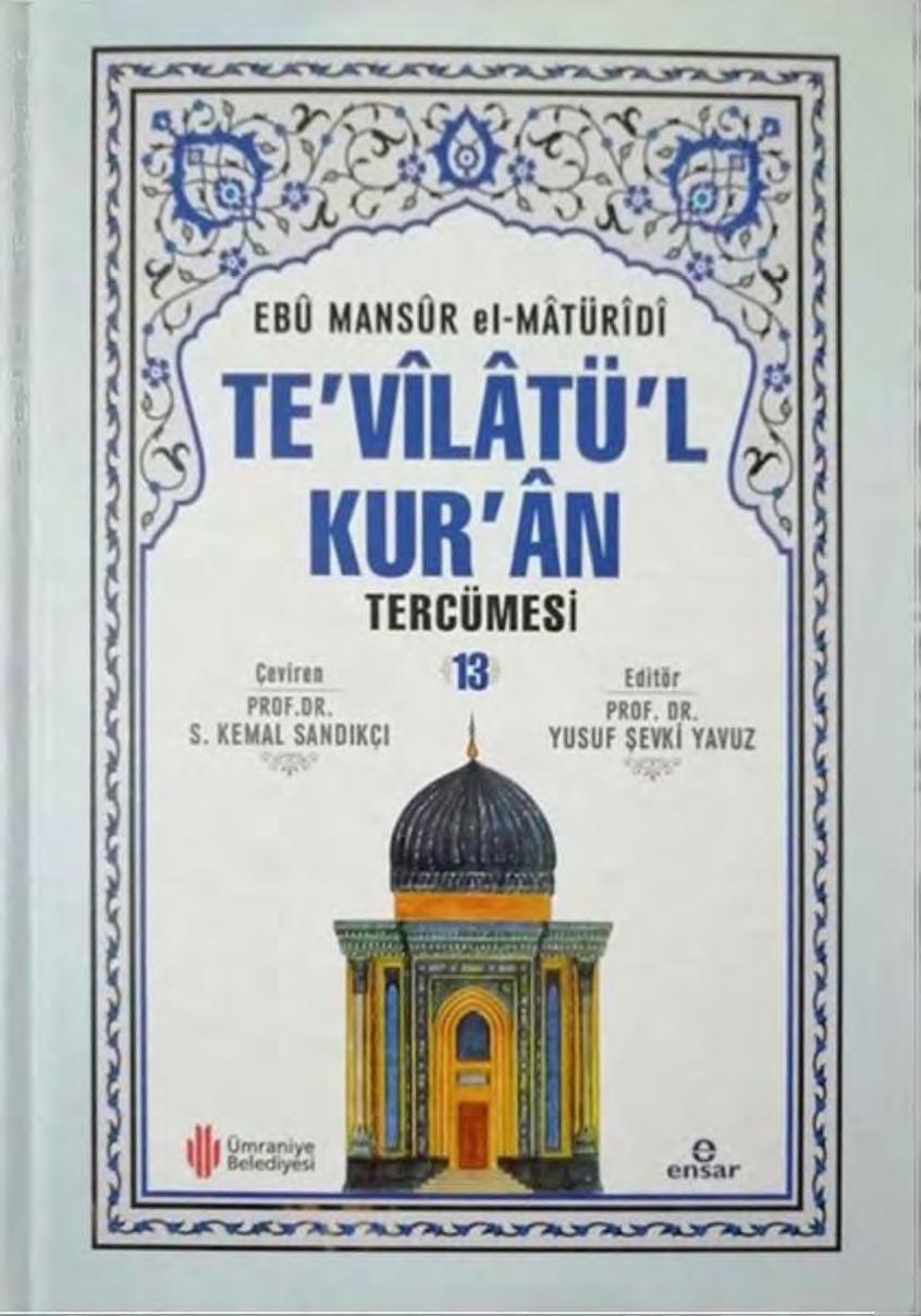 Te'vîlâtü'l-Kur'ân Tercümesi 13. Cilt - Ebû Mansûr el-Mâtürîdî